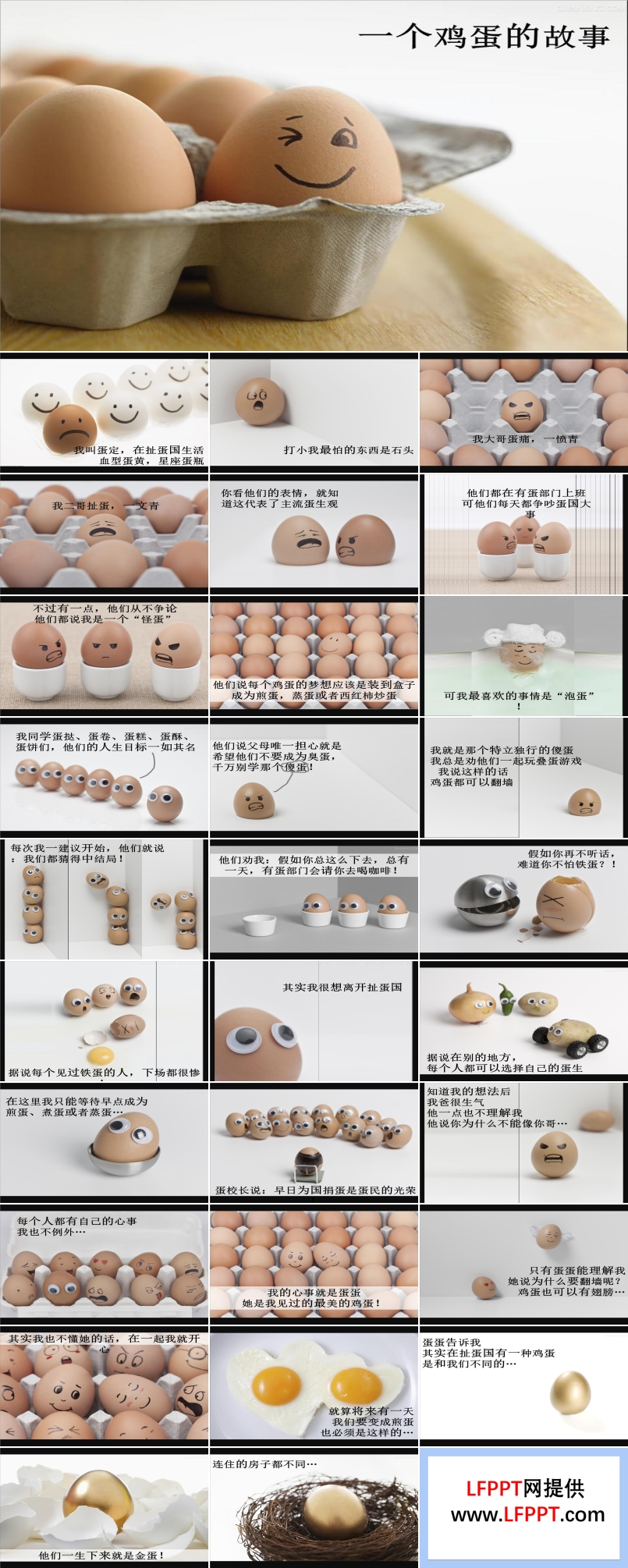 一個雞蛋的哲理故事之讀書筆記PPT模板
