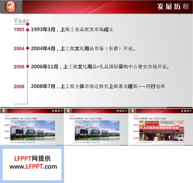 豎線條時間軸事件展示動畫PPT模板