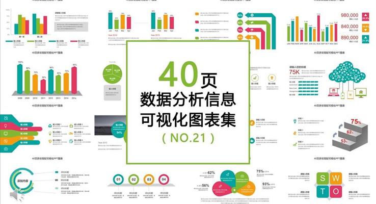 40頁(yè)多彩數(shù)據(jù)分析專(zhuān)用可視化PPT圖表合集