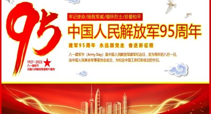 中國人民解放軍95周年紀念建軍節(jié)PPT